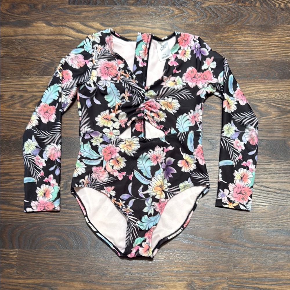 Floral Long Sleeve Swimsuit